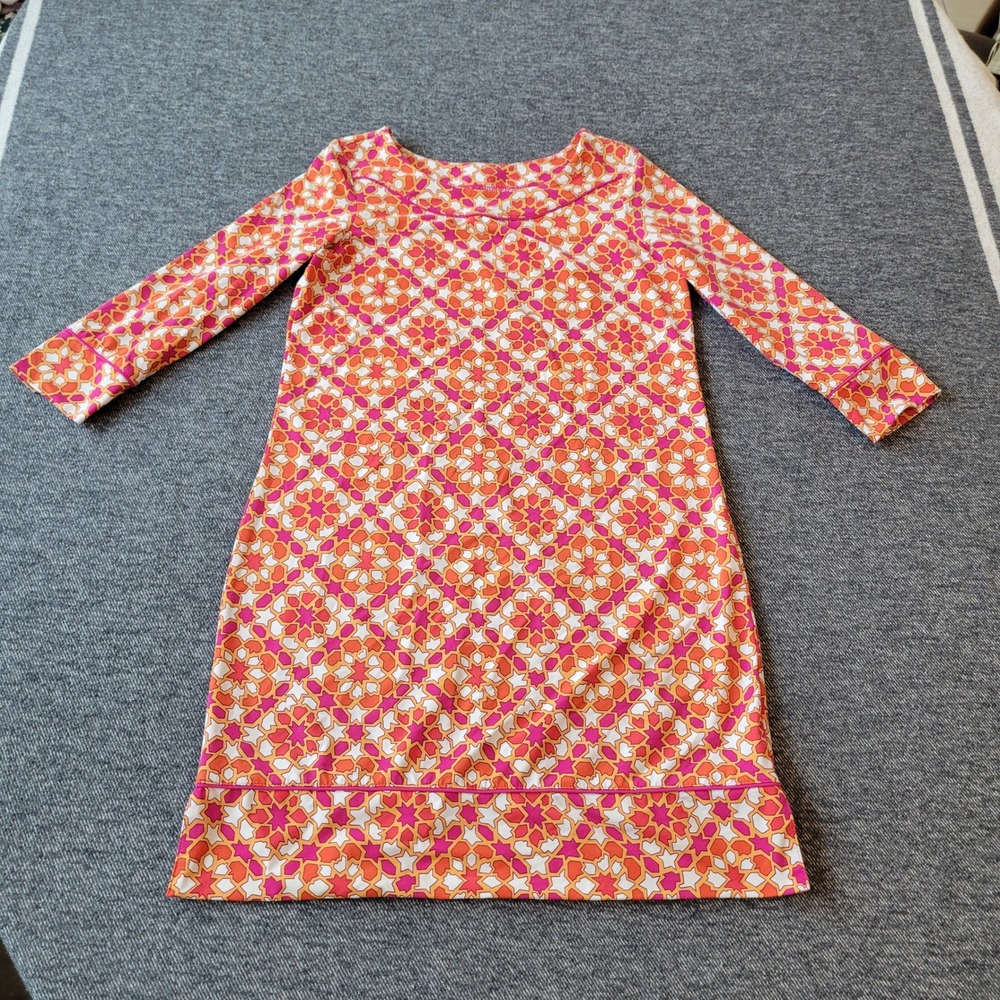 Lands' End Swim Cover-Up Womens 0 XXS Orange Pink Geometric Star Excellent